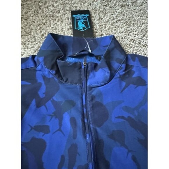 Scales Mens Jacket Size Medium Long Sleeve 1/4 Zip Camo Fish Hunt Lightweight - Picture 4 of 12